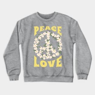 Floral Peace Sign and Love Crewneck Sweatshirt